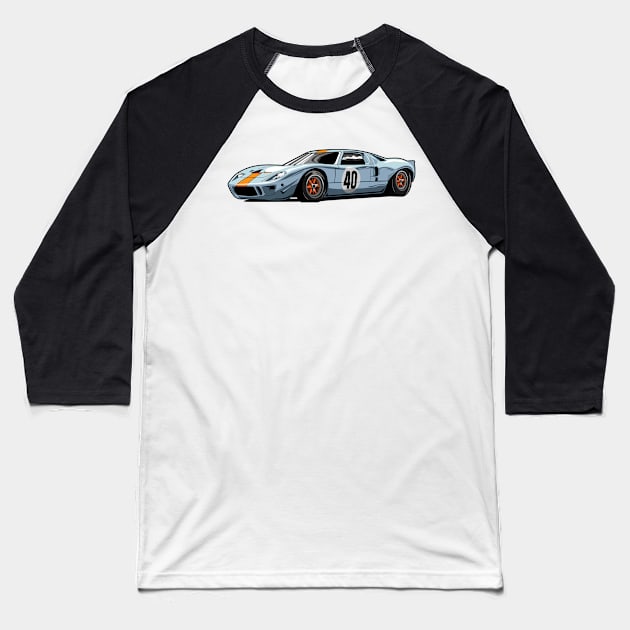 Le mans GT40 mk1 Baseball T-Shirt by ASAKDESIGNS